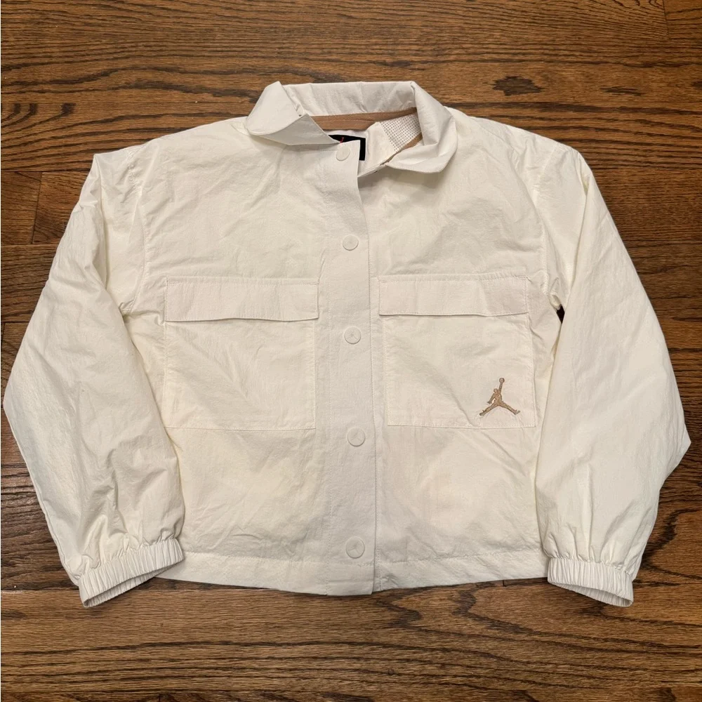 Jordan Kids' Coaches Water-Resistant Jacket, white—NWT